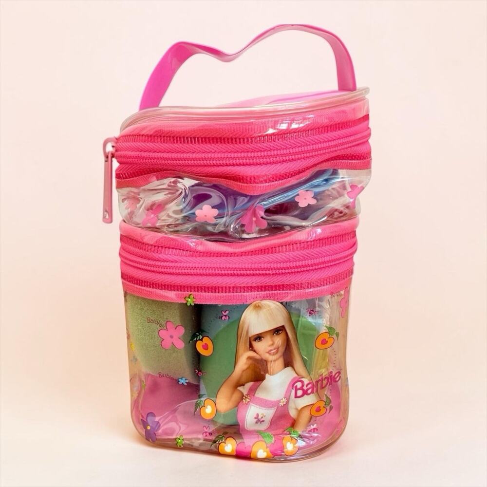 VTG 1998 Barbie Clear Double Decker Cosmetic Bag Case Sealed Deadstock New 90s